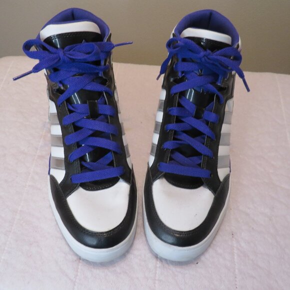 Men's adidas Purple/White/Black/Silver High Top Sneakers